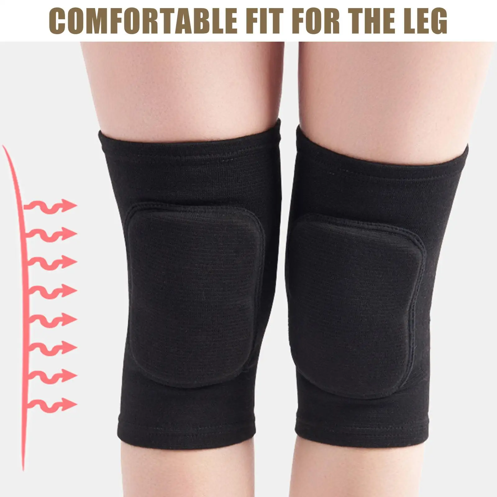 2pcs Sports Compression Knee Pads Elastic Knee Protector Thickened Sponge Knee Brace Support For Dancing Workout Training