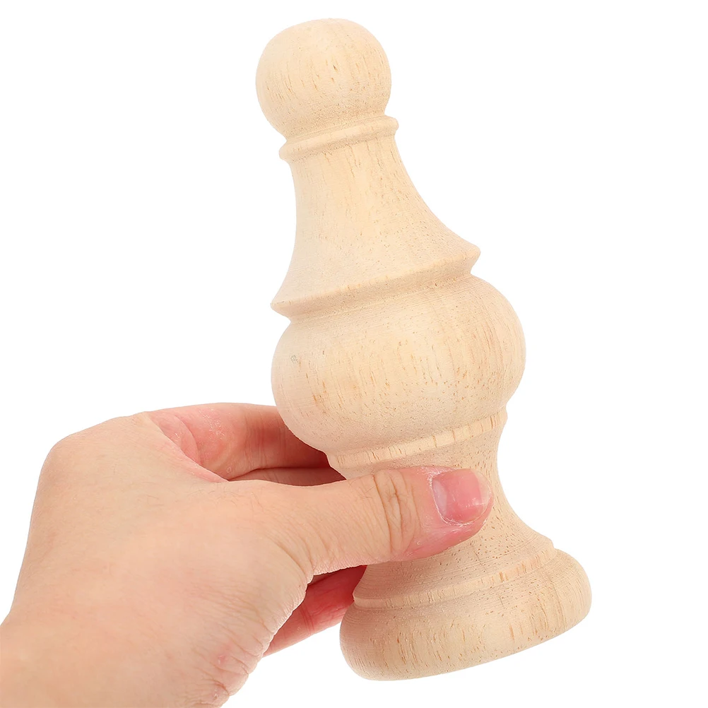 

2pcs Solid Wood Roman Column Heads Natural Grain Ball Decorative Finials for Bed Posts Staircase Curtain Rods DIY Crafts Home