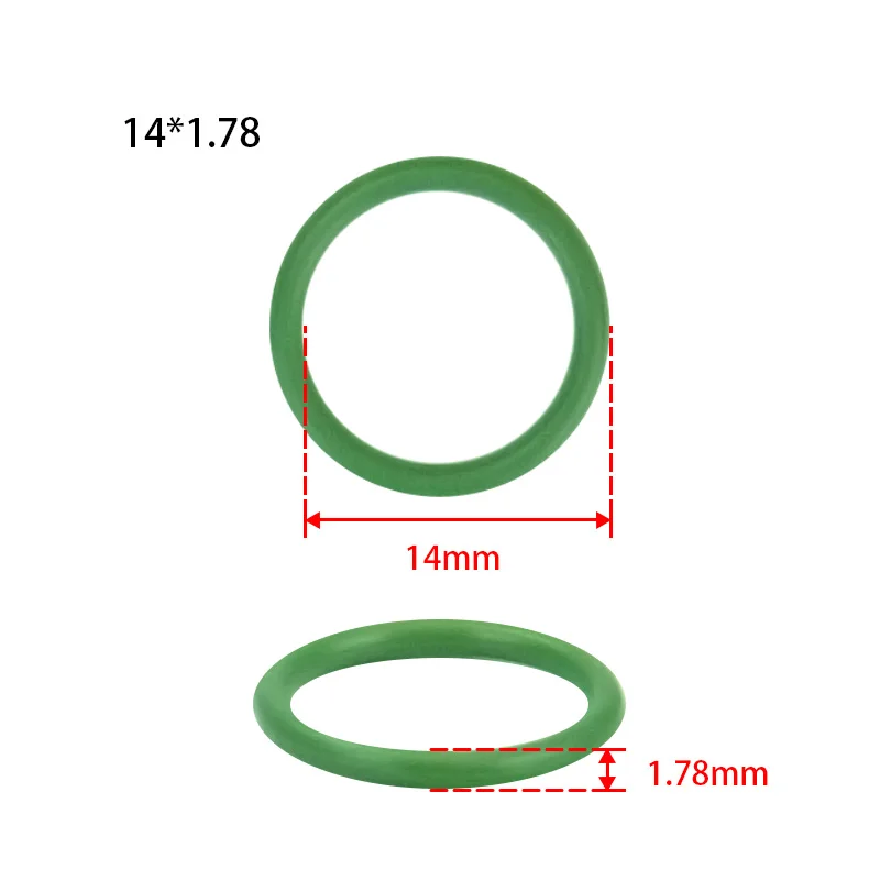 ( 14 x 1.78mm ) #12 R12 NBR Rubber O-ring Seal Kit for Automotive Air Condition A/C Car Pipe Green O-Rings Sealing