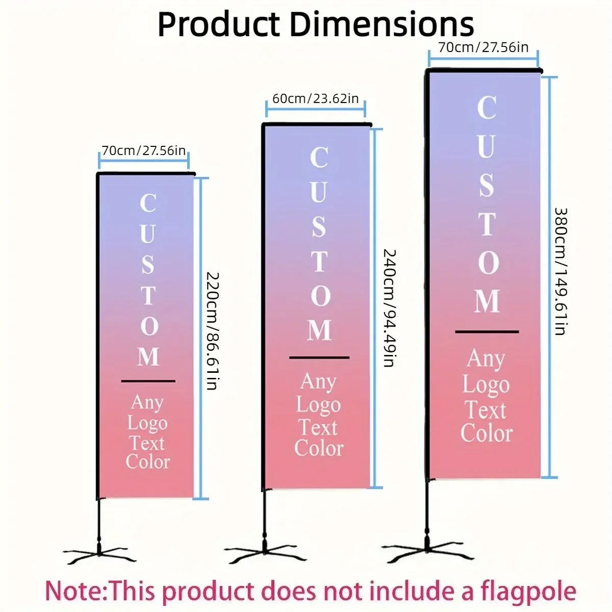

1p Custom Polyester Fabric Single Sided Rectangular Flags (Only Flag)-Good as Advertisement Promotion Banner Flags