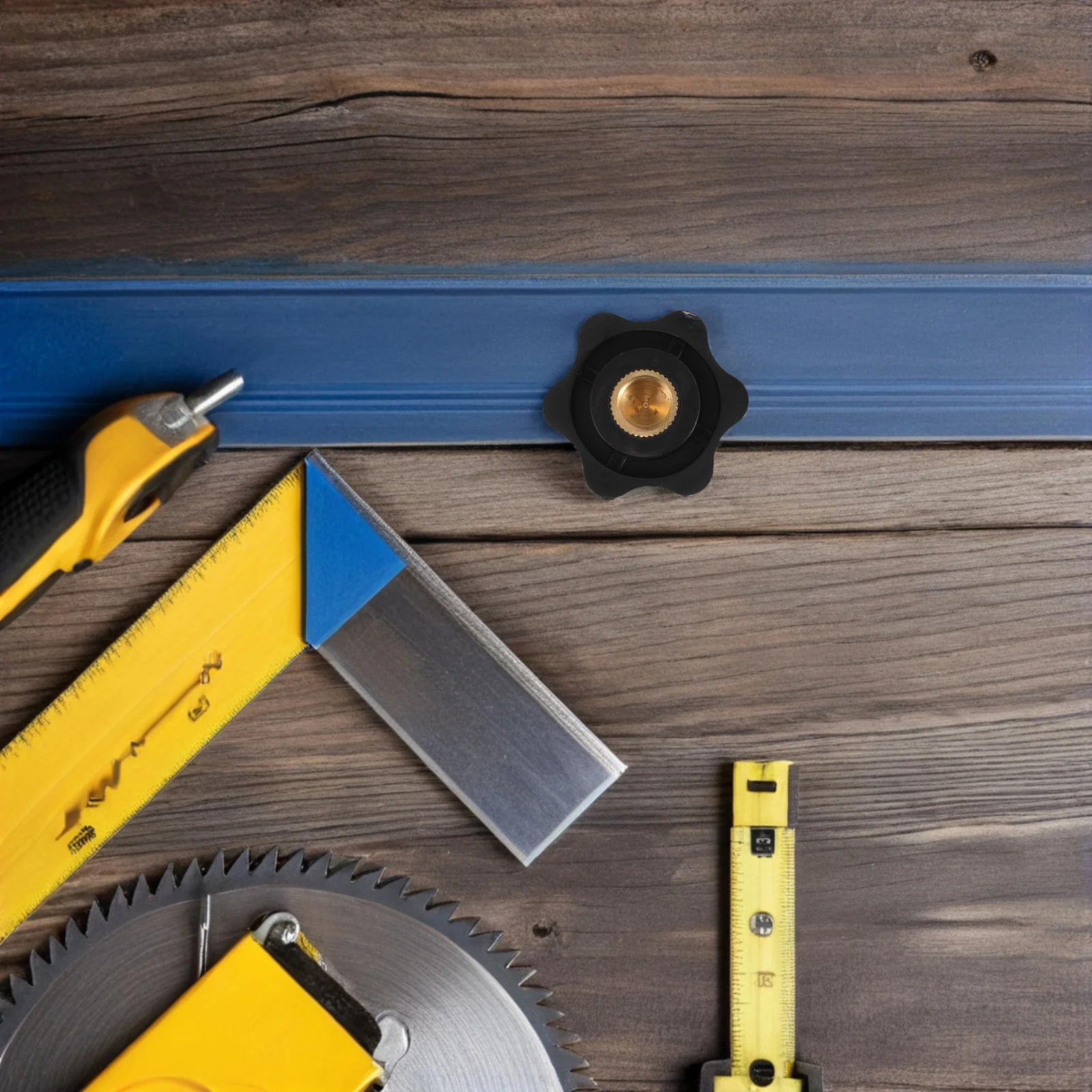 

8pcs Hexagon Head Thru Knob Star Mechanical Thumb Nut Black Plastic Plum Blossom Handle For Machine Tools Automotive Repair