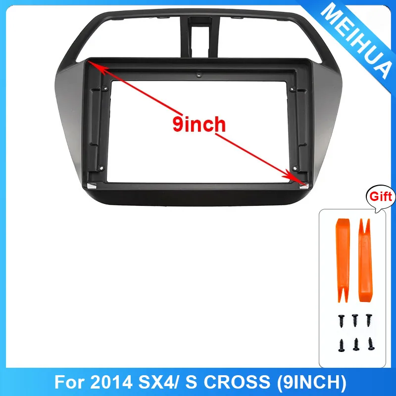 For SUZUKI 2005-2016 SX4 S CROSS/FIAT SEDICI 9INCH Car Radio Fascias Installation Dash Frame Panel Gps Mp5 Android Player Tri