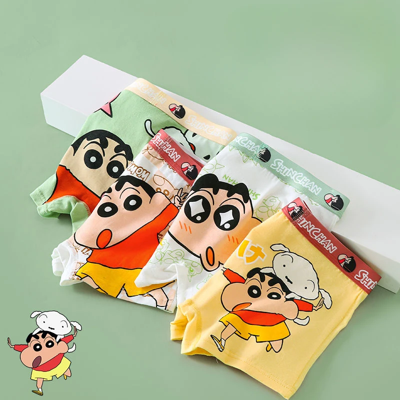 4pcs/set Crayon Shin-chan Children Cotton Underpants Cartoon Cute Boys Fashion Printed Boxers Shorts Cotton Four-corner Pants