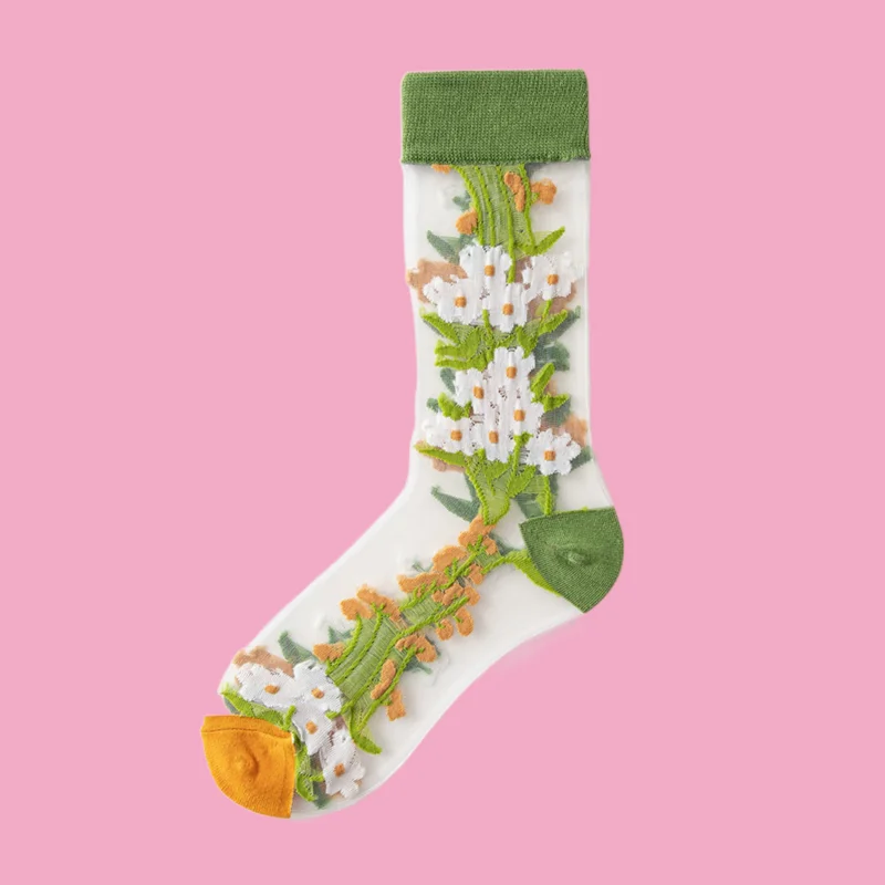 Chaussettes Astronomiques en Coton Fin pour Femme, Mignon, Rétro, Transparent, Clip, Bas de Verre, Mi-tube, Été, 1/3 Paires