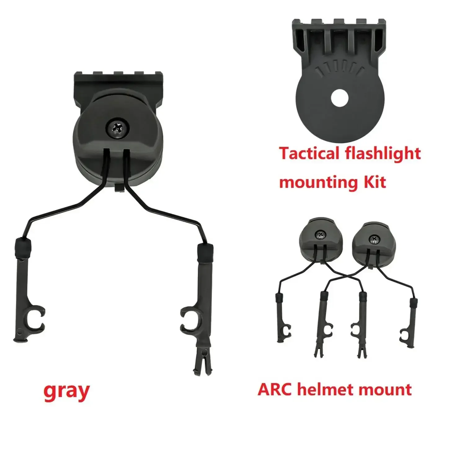 Tactical Flashlight Mounted on The Helmet Bracket Kit for Comtac I Ii Iii Bracket Fast Ops Core Helmet ARC Track Adapter