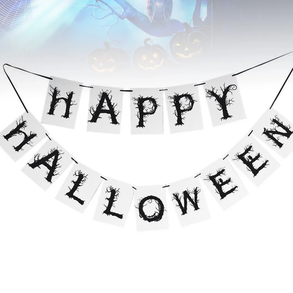 

1pc Halloween Letter Bunting Decorative Bright Party Decoration Home Bar Club Banner Photo Background Selfie Garlands