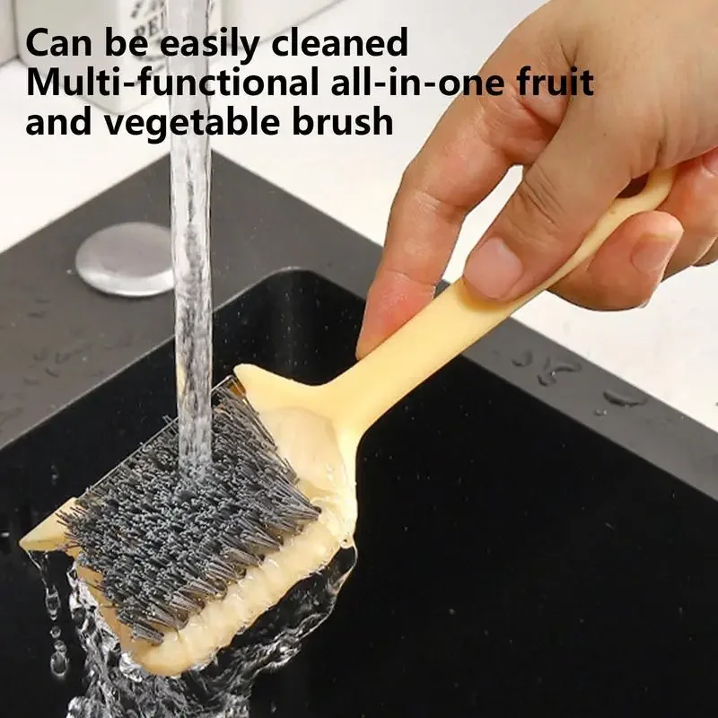 Vegetable Brush Scrubber For Food Fruit Peeler With Brush Multifunctional Scrubber Brush Kitchen Cleaning  Carrot Peeler