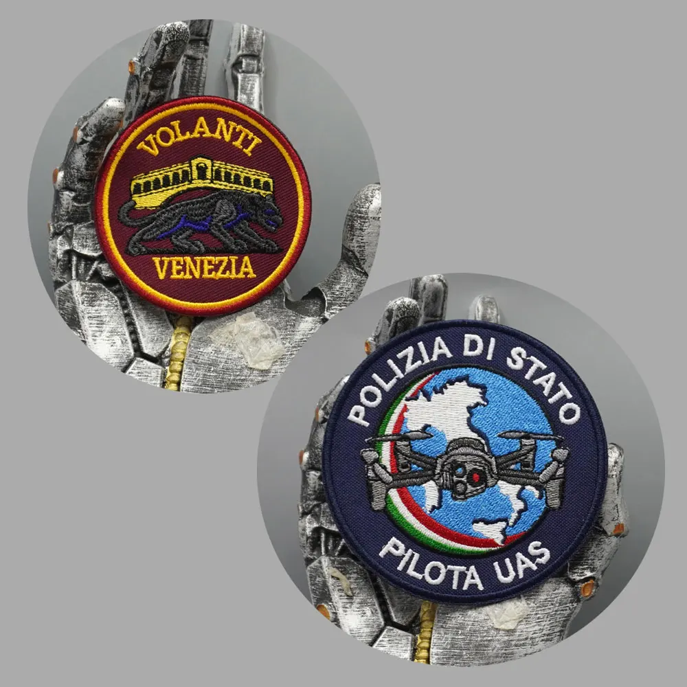 Taktische Stickerei-Patches mit italienischem Pilotenmotiv, exquisit und hochwertig, für Kleidung geeignet, mit Haken oder zum Aufnähen. – Detail 1