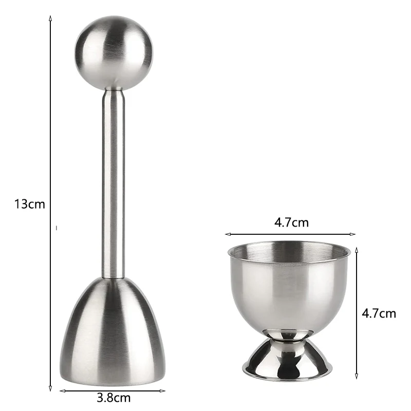 Stainless Steel Egg Topper Shell Opener Egg Cutter Cracker Metal Egg Cups Stand Holders for Soft Hard Boiled Eggs Kitchen Tools