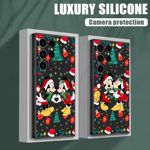 Christmas Minnie Mickey Love Phone Case For Samsung Galaxy S25 FE Cases S25 S24 S23 S21 Ultra S20 S24 FE S22 Plus Note 20 Cover