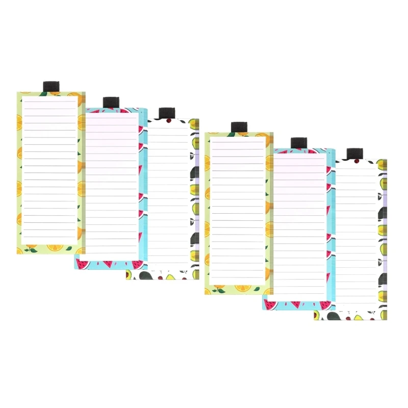 Bloco notas com impressão frutas para lista compras, lista compras