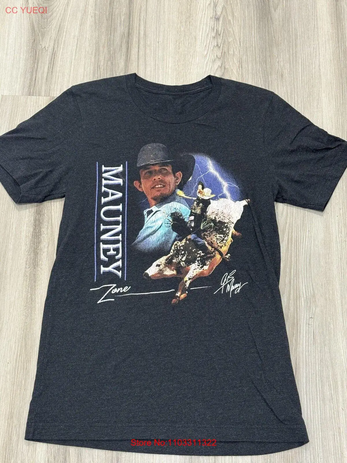 JB Mauney Bull Riding Tshirt Mens Black Dale Brisby Rodeo Cowboy PBR Small