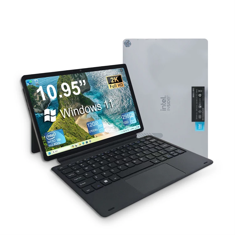 10.95 Inch Win10 Win 11 Tablet 2K 1920*1200 Screen 12gb DDR4 256gb SSD Business Tablet PC with WIFI 6 Keyboard Case Pen