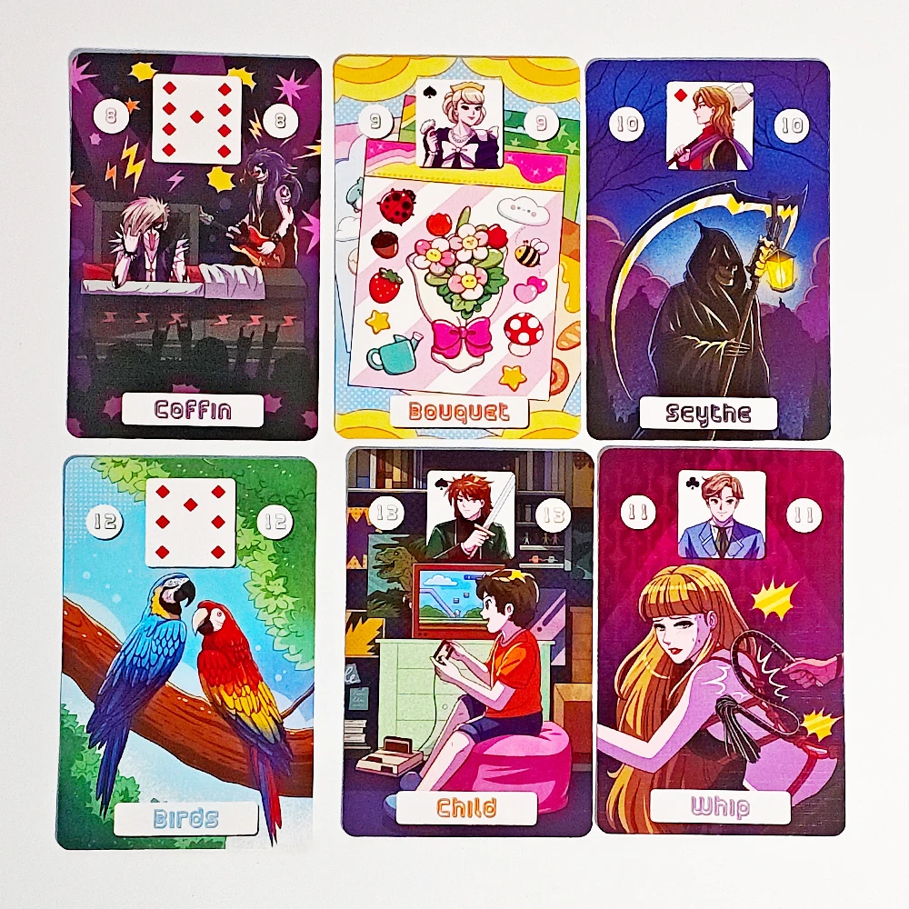 العودة إلى 80's Lenormand Deck 36 قطعة من بطاقات Lenormand + 2 بطاقة خاصة 9*6 سم مطبوعة على بطاقات منقوشة مزدوجة 350GSM