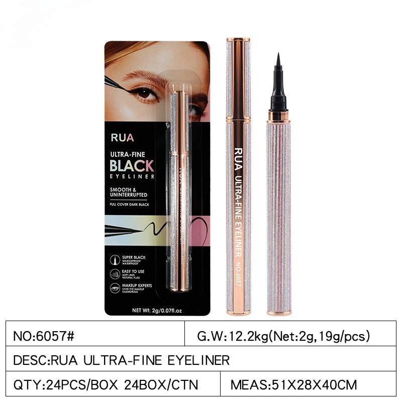 Waterdicht zwart eyelinerpotlood Sneldrogend Veegvast De hele dag dragen voor gevoelige ogen en beginners Gemakkelijk aan te brengen cosmetica