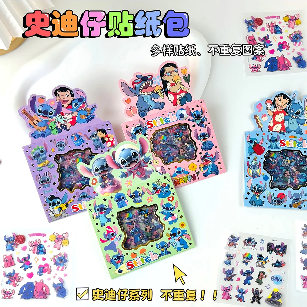 

5pcs Cute Disney Stitch Cartoon Stickers Funny Anime Graffiti Decals Toys DIY Suitcase Motorcycle Laptop PET Transparent Sticker