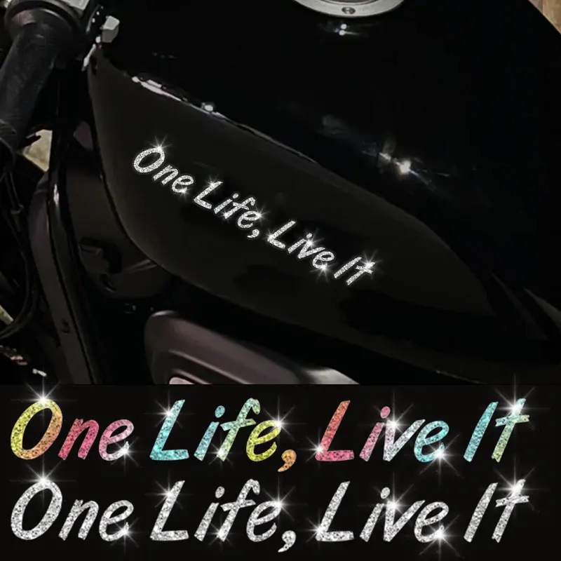 

1 шт. ONE LIFE LiVE IT мотоциклетные наклейки блестящие водонепроницаемые мотоциклетные шлемы топливный бак скутер автомобильное зеркало заднего вида виниловые наклейки