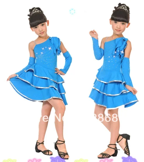 Child Dance Clothes Kids Girls Latin Dance Dress Unequal Kids Girls Latin Salsa Ballroom Dance Costumes