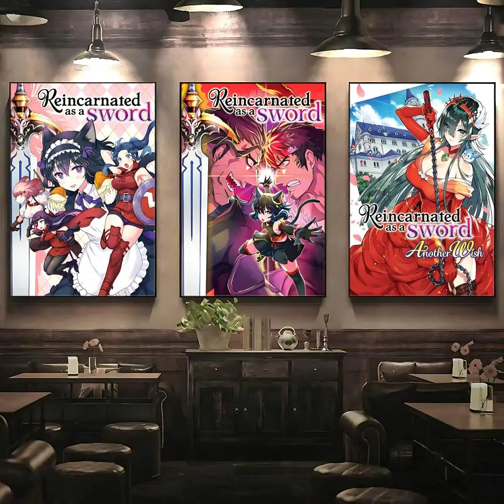 anime Reincarnated as a Sword Poster Poster HD Printing Premium Style for Home Decor for Bedrooms Hallways Cafes Gift