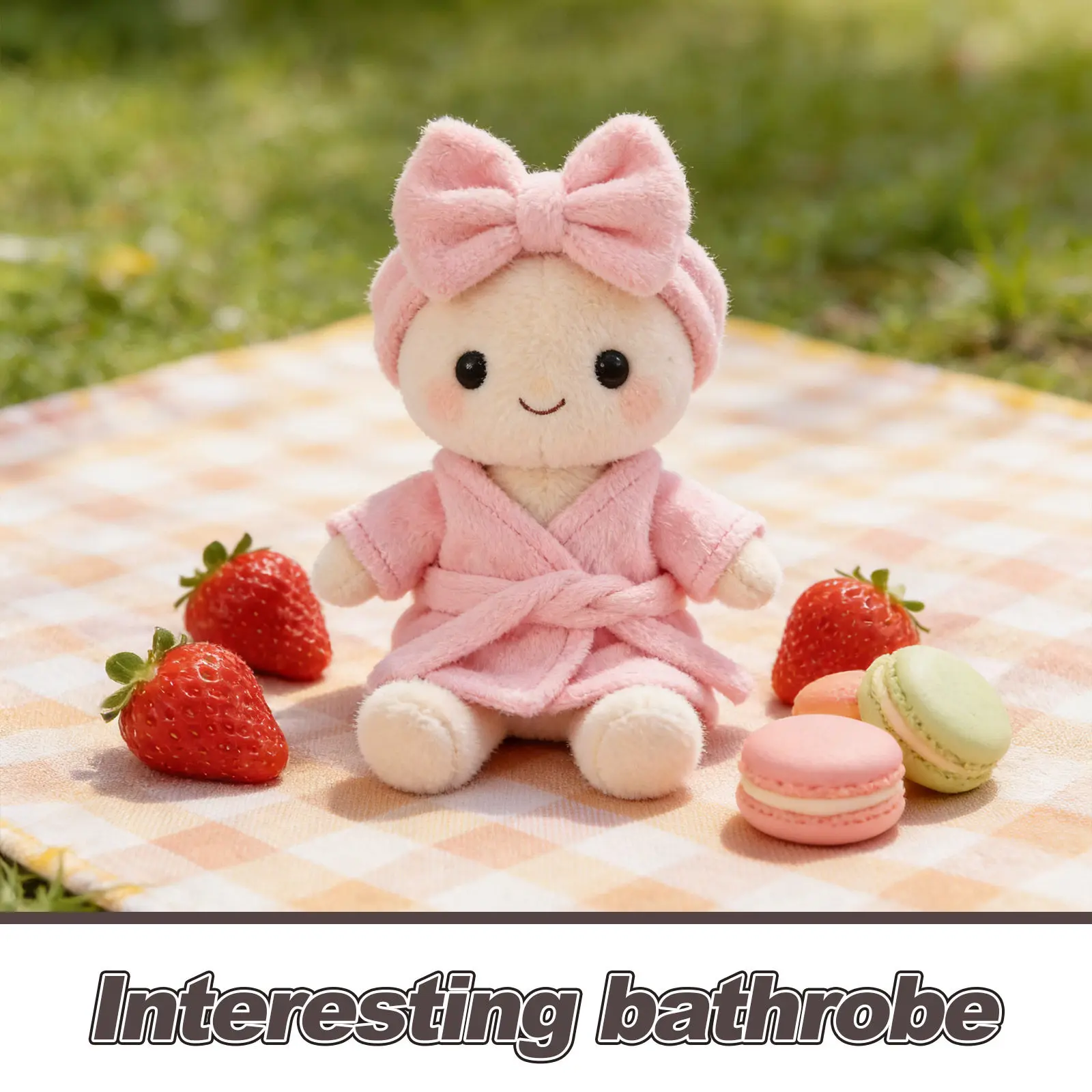 1 Set Soft Pink Bathrobe Clothes 20Cm Stuffed Animal Bear Winter Outfit Loungewear Pajamas Accessories for Girls