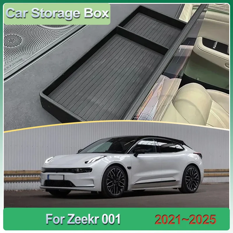 Storage Box For Zeekr 001 2024 Accessories 2021~2025 Behind Screen Central Control Navigation Storage Box Dedicated Accessories