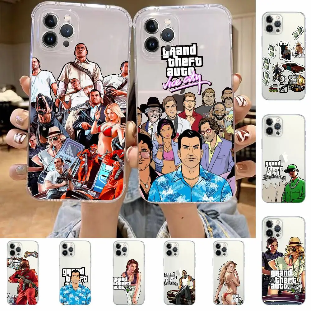 Gta vice city Phone Case For iPhone 13 14 Pro Max XS XR 12 11 Pro 13 Mini 6 7 8 Plus Soft Clear Back Cover