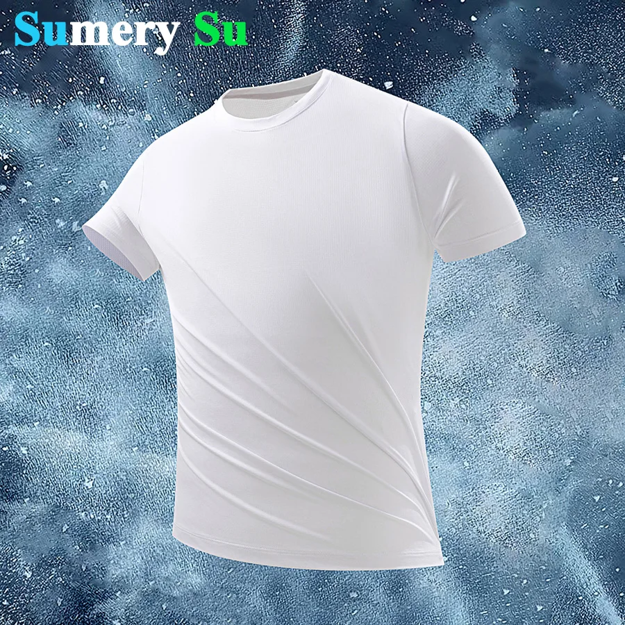 

Ice T Shirts Men Short Fashion 2025 High Quality O-Neck Slim COOL T-Shirt Male Casual Solid 12 Colors Plus Size L-4XL Wholesale