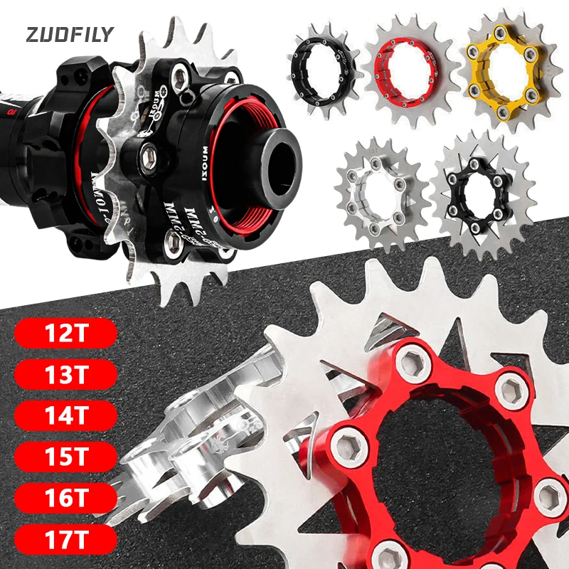 Single Speed Freewheel for MTB Bicycle 12T 13T 14T 15T 16T 17T Mountain Bike 1-Speed Sprocket Gear Aluminum Alloy CNC Flywheel
