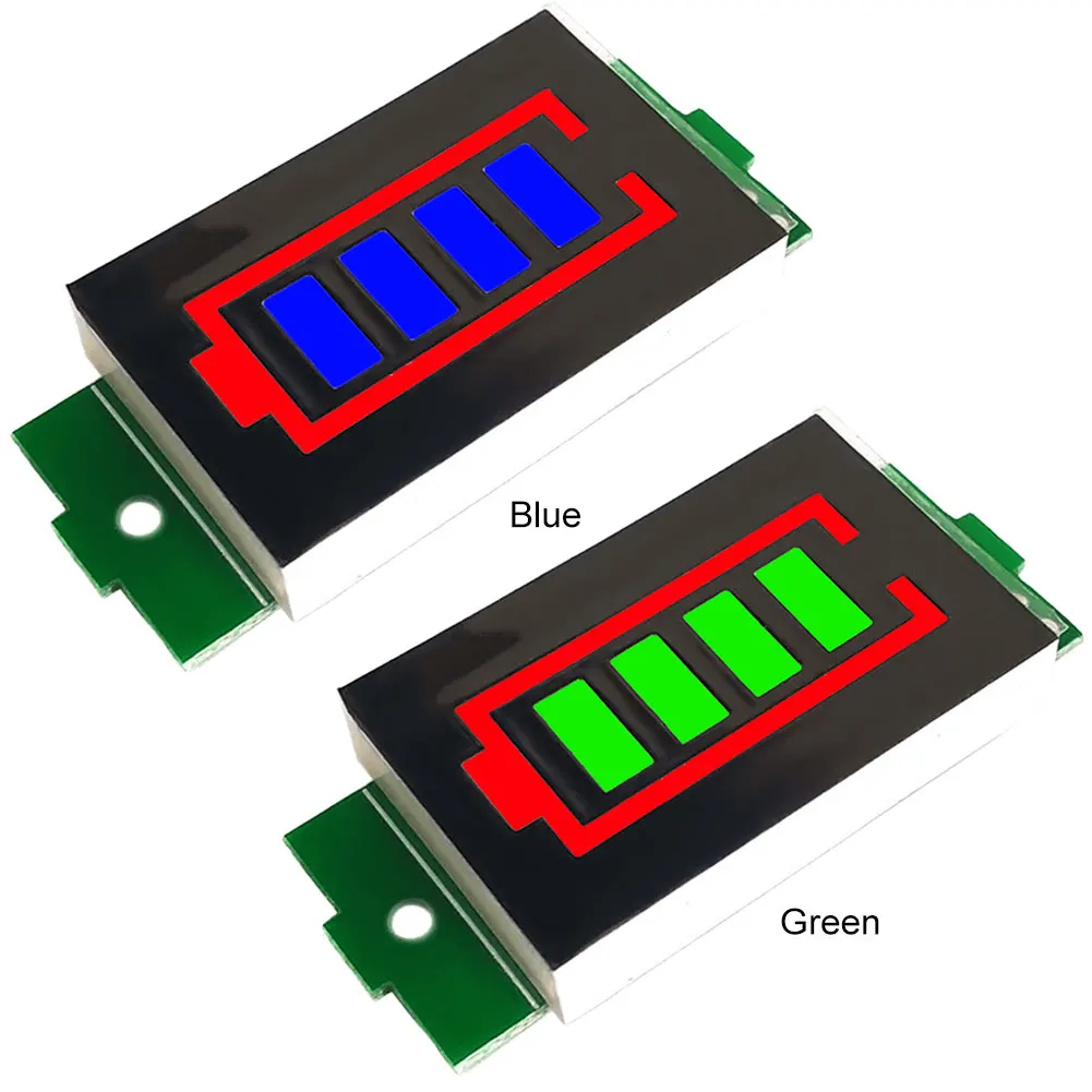 1/2/3/4/6/7/8S Lithium Battery Capacity Indicator Module LED Display Lithium Battery Meter Display Module 4 Sections 3-34V 5mA