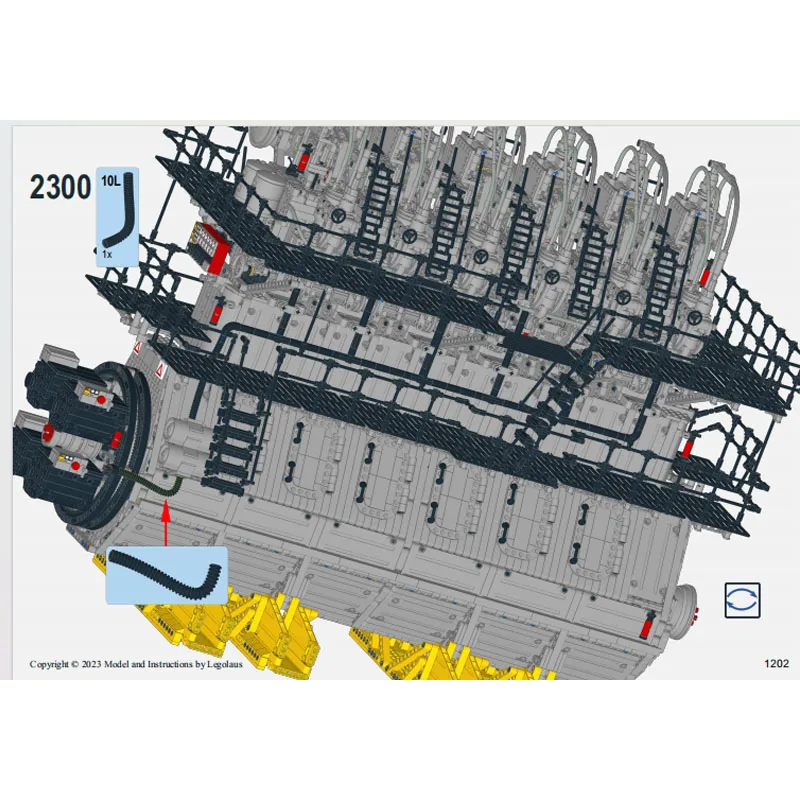 

MOC-141278Classic Giant Two-Stroke Marine Diesel Engine Building Block Model10737parts MOC Creative Boys Children's Birthday Toy