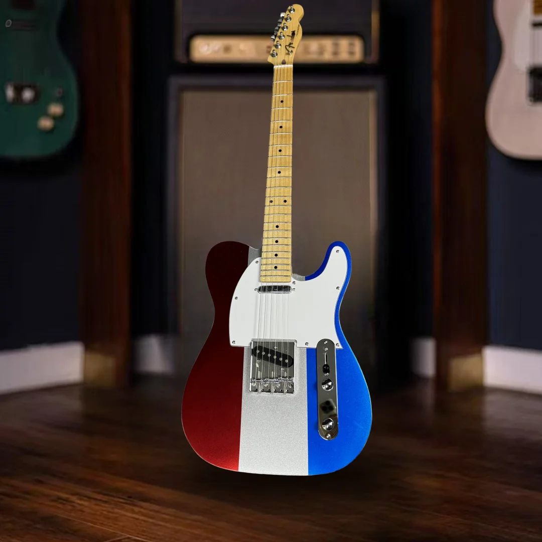 

Vintage-Style Early-'50s Buck Owens Tele Electric Guitar Pickups 3-Saddle Bridge with Barrel Brass Saddles