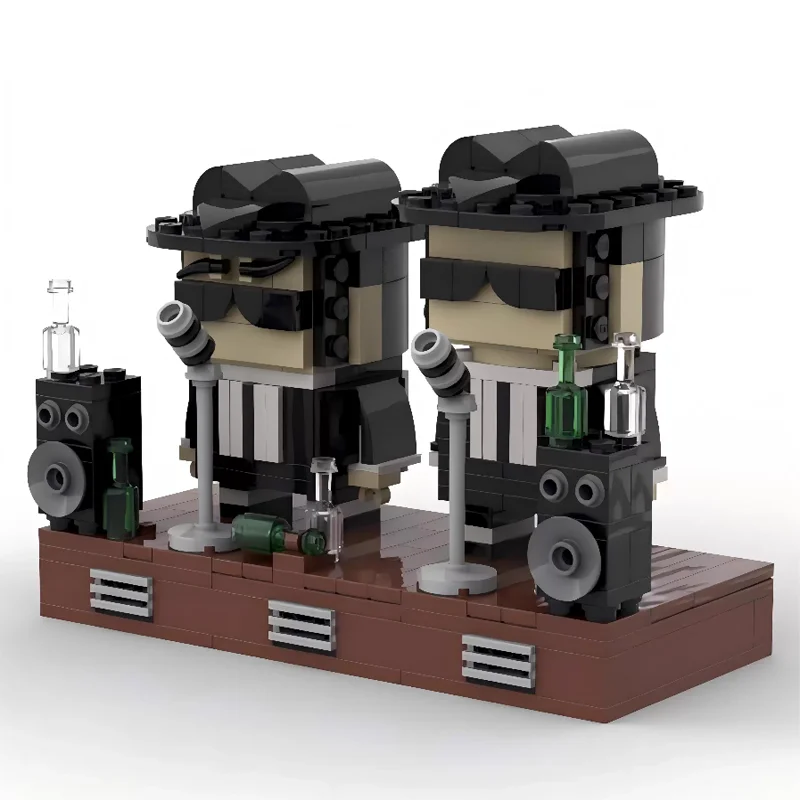 

MOC Movie Bluesbrothers Character Figures Model Building Blocks DIY Assembled Brick Kid Toys Christmas Gift