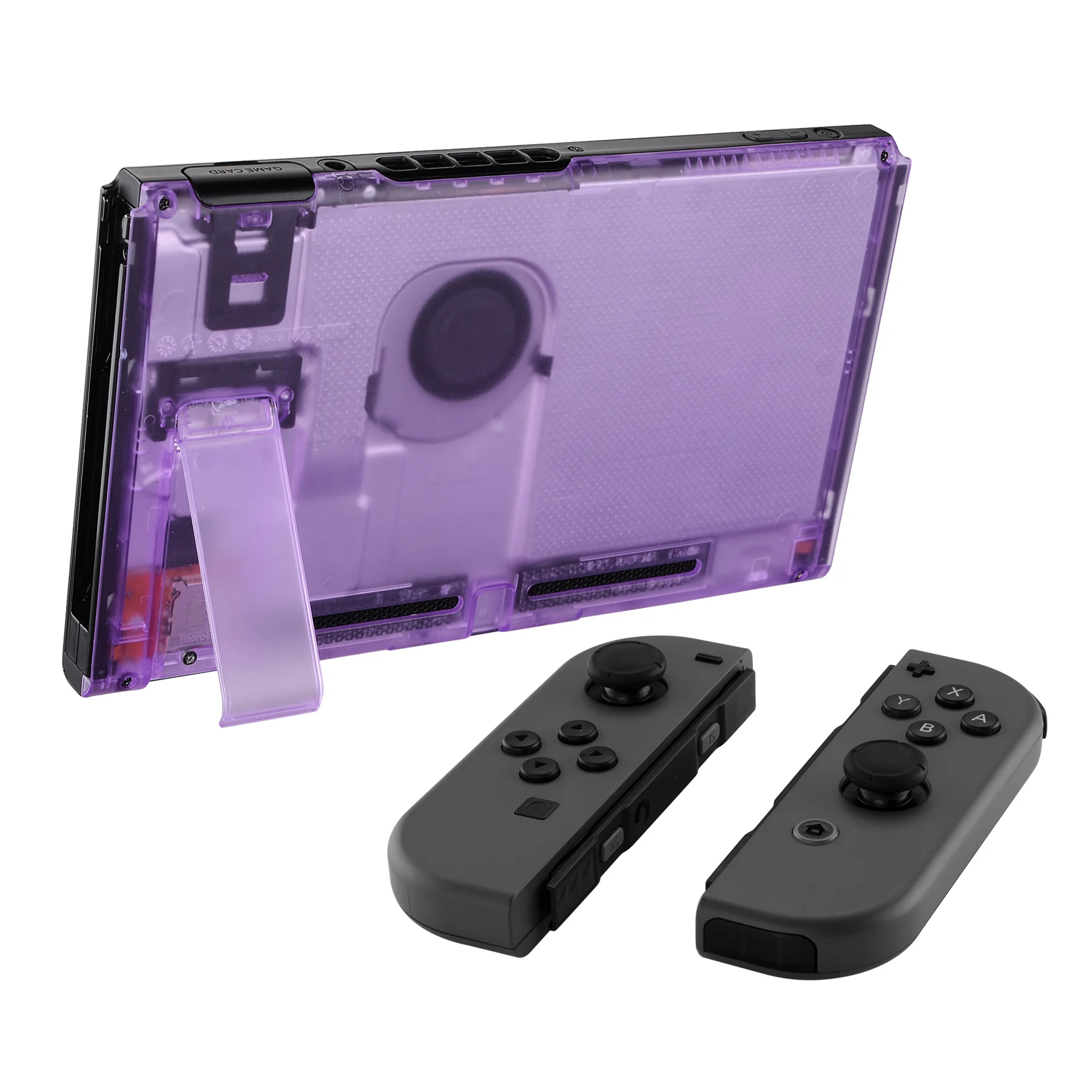 eXtremeRate Back Plate W/Kickstand Replacement Housing Shell Case for Nintendo Switch Console -  Clear Atomic Purple