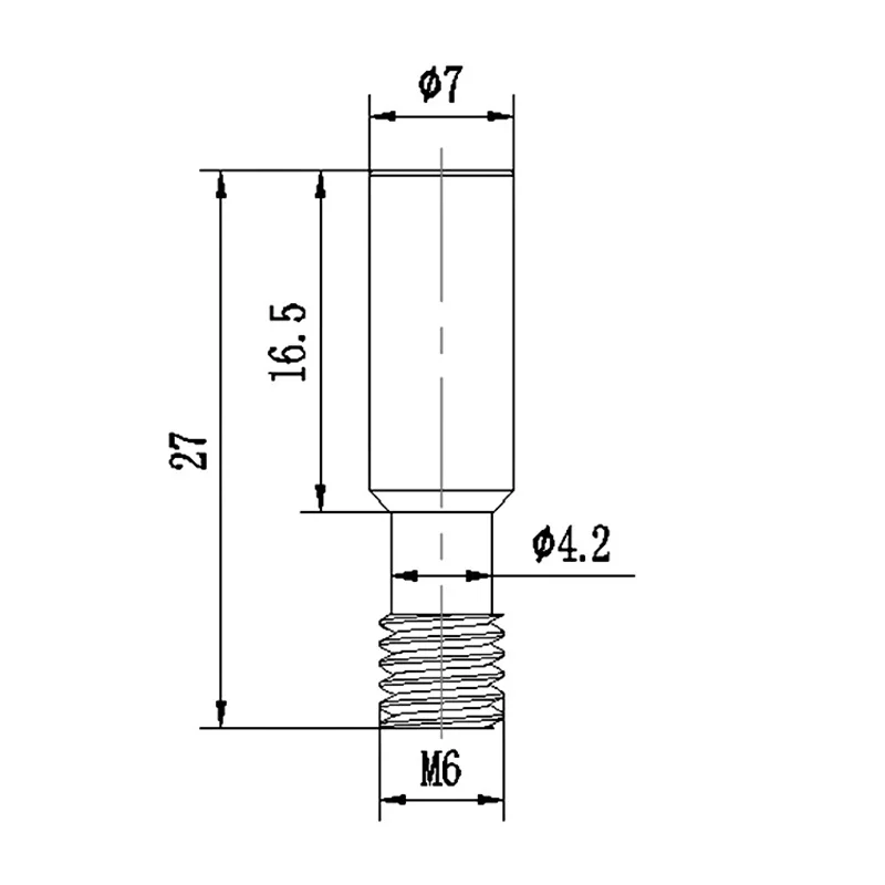 5Pcs CR10 Bowden Direct Heat Break M6*27mm Stainless Steel Throat Hotend Throat for1.75mm 3.0mm Filament 3D Printer Parts