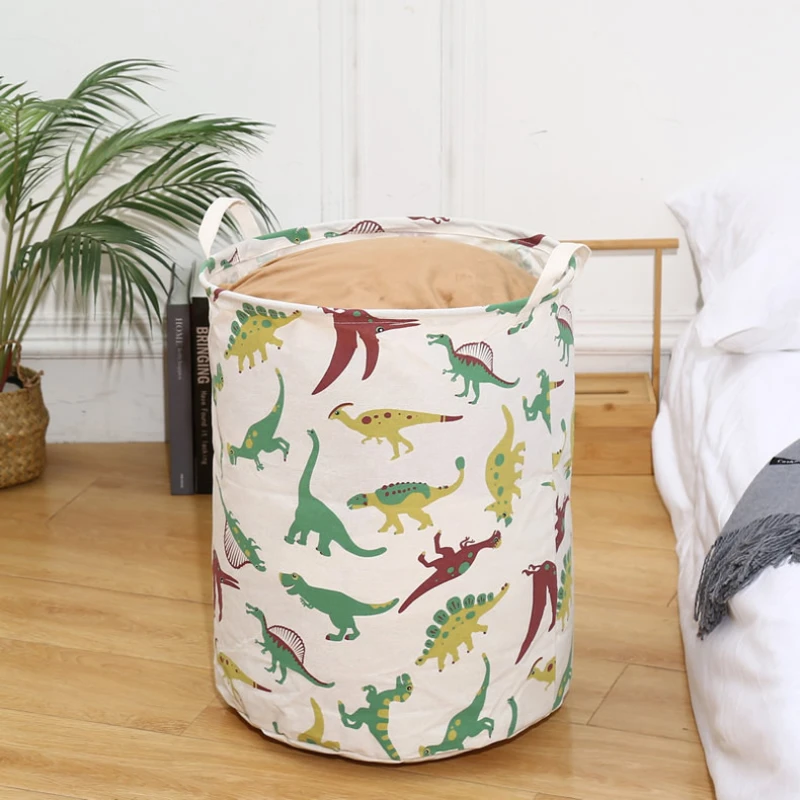 Large Size Dirty Laundry Basket Cartoon Pattern Folding Clothes Storage Bucket Kids Toy Organizer Bag with Waterproof Layer