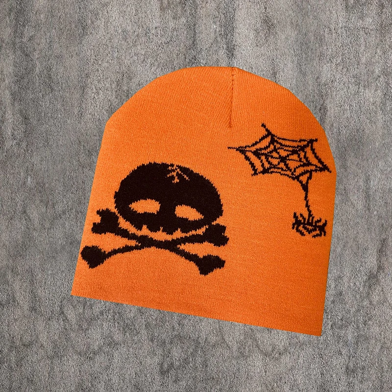 

Y2K Wholesale Halloween Bone Knitted Hat Street Style Skull Warm Hat Graffiti Dark Series Beanie Cap
