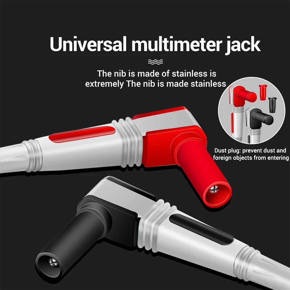 

1 Pair Test Probes 1000V/20A Multimeter Leads Super Pointed Stainless Steel Nib Tinned Copper Core Double Layer Silicone