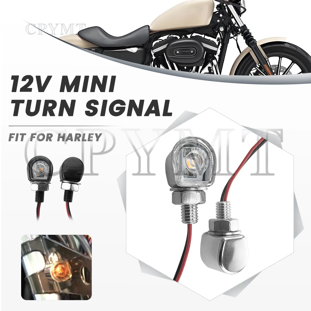 

M8 Mini Motorcycle Turn Signal Light Indicator Fit For Cafe Racer Bobber Honda 12V Amber LED Signals Blinker Winker Lamp