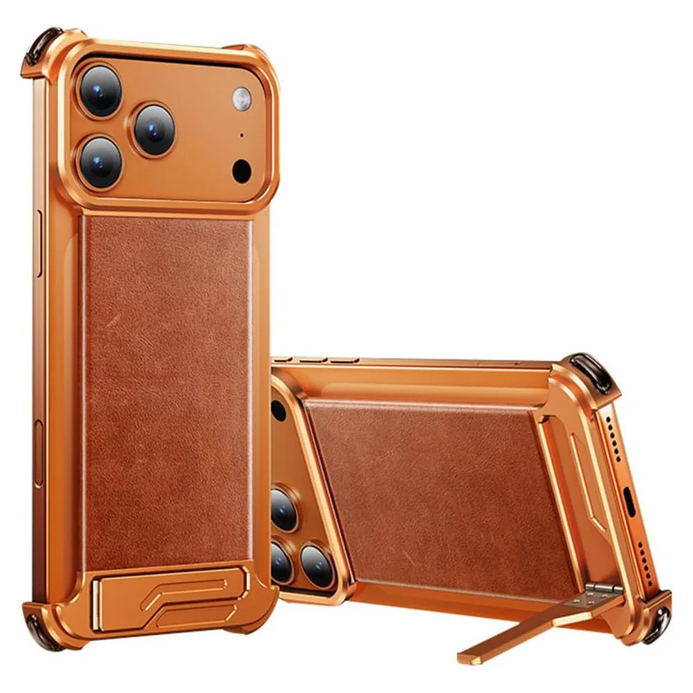 

Magnetic Case for iPhone 17 Pro Max/17 Pro - Genuine Leather Oil Wax, Metal Borderless, Card Holder, Wireless Charging