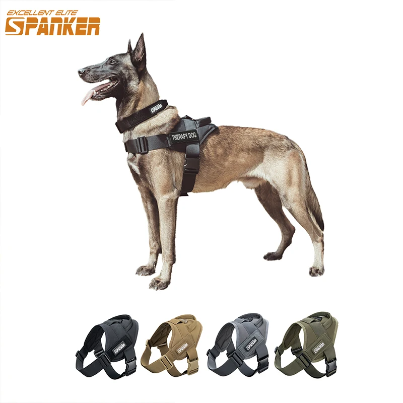 EXCELLENT ELITE SPANKER Tactical Dog Harness Pet German Shepherd Training Vest Dog Harness for Small Medium Large Dogs