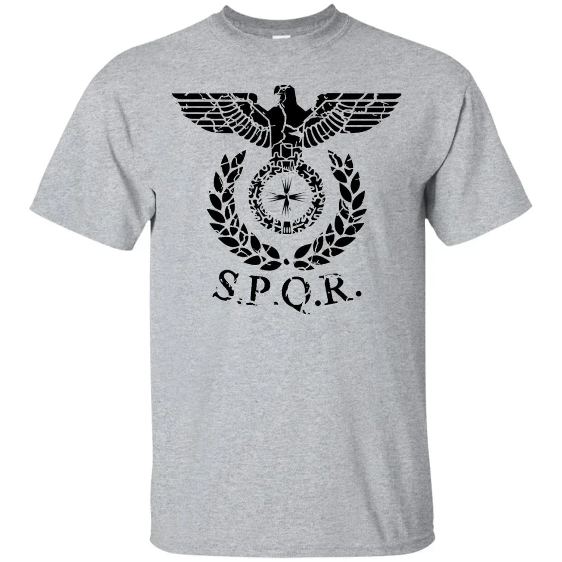 Roman Empire Eagle SPQR Rome Legion Standard Banner T-Shirt 100% Cotton O-Neck Short Sleeve Casual Mens T-shirt Size S-3XL