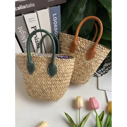 Designer Wicker Rattan Bag Fashion Woven Straw Bags for Women Handbags Bohemian Beach Bag Mini Phone Tote Bags for Women 2023