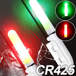 Caña electrónica de pesca nocturna, palo de luz LED, brillo luminoso, impermeable, aparejos flotadores de pesca en roca, accesorios de pesca, batería CR425