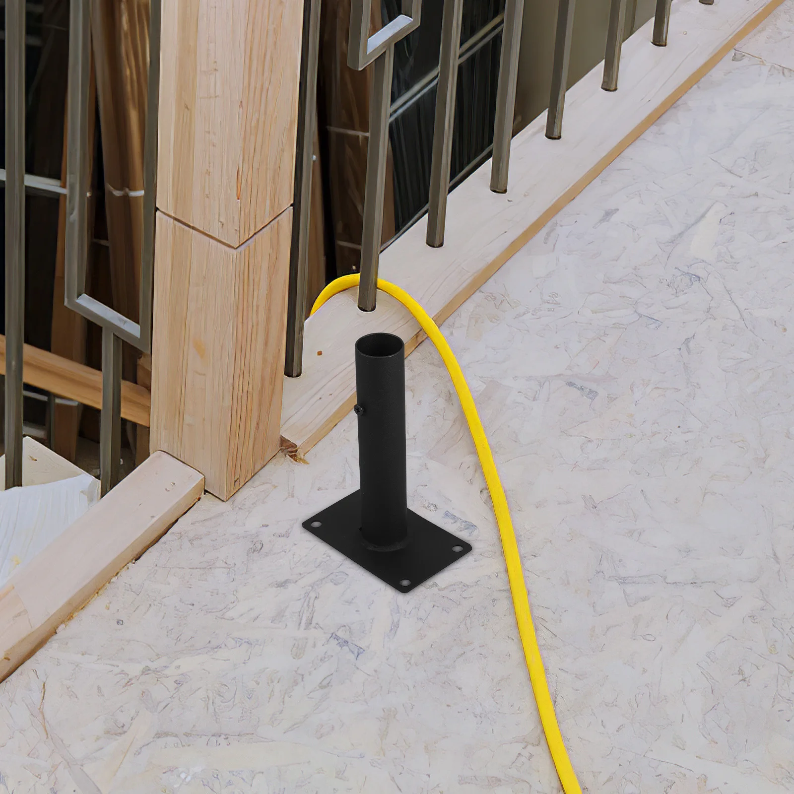 

2Pcs Garden Fence Base Iron Post Support Stand Heavy Duty Yard Barrier Gate Mount for Outdoor Indoor Use Stable Durable