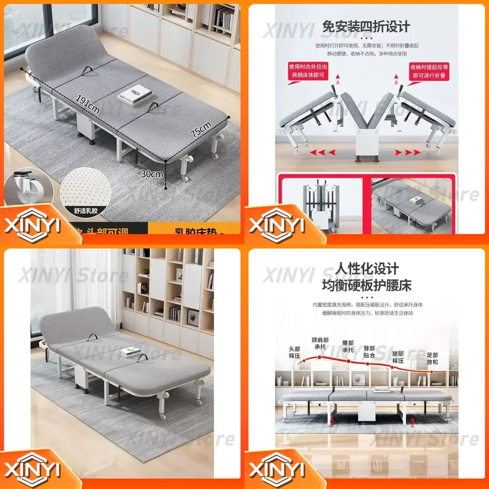 Rollaway Bed for Office Siesta Portable Folding Single Guest Bed for Home Small Space Camping Travel Space Saving Foldable