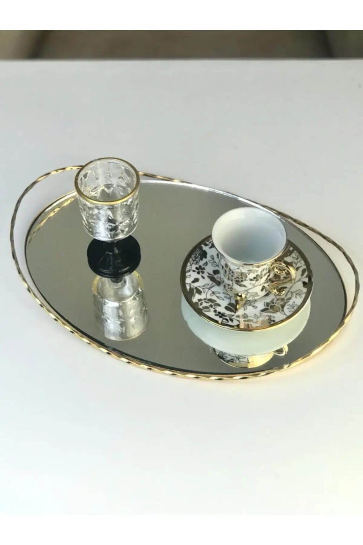 Gold single Gold single serving and serving tray groom coffee presentation tray