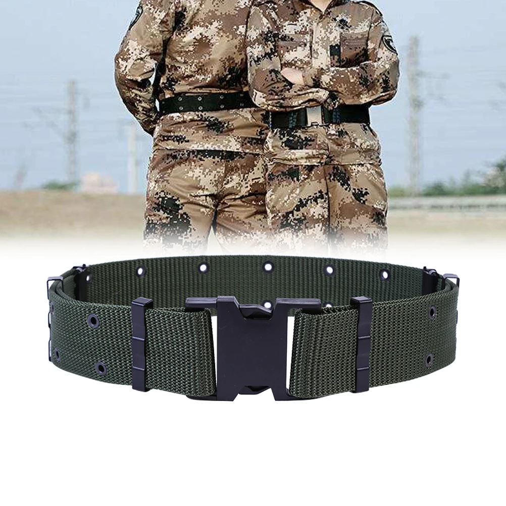

Adjustable Belt Men Canvas Web Belt Quick Release Buckle Durable Nylon Waistband For Duty Outdoor Solid Color