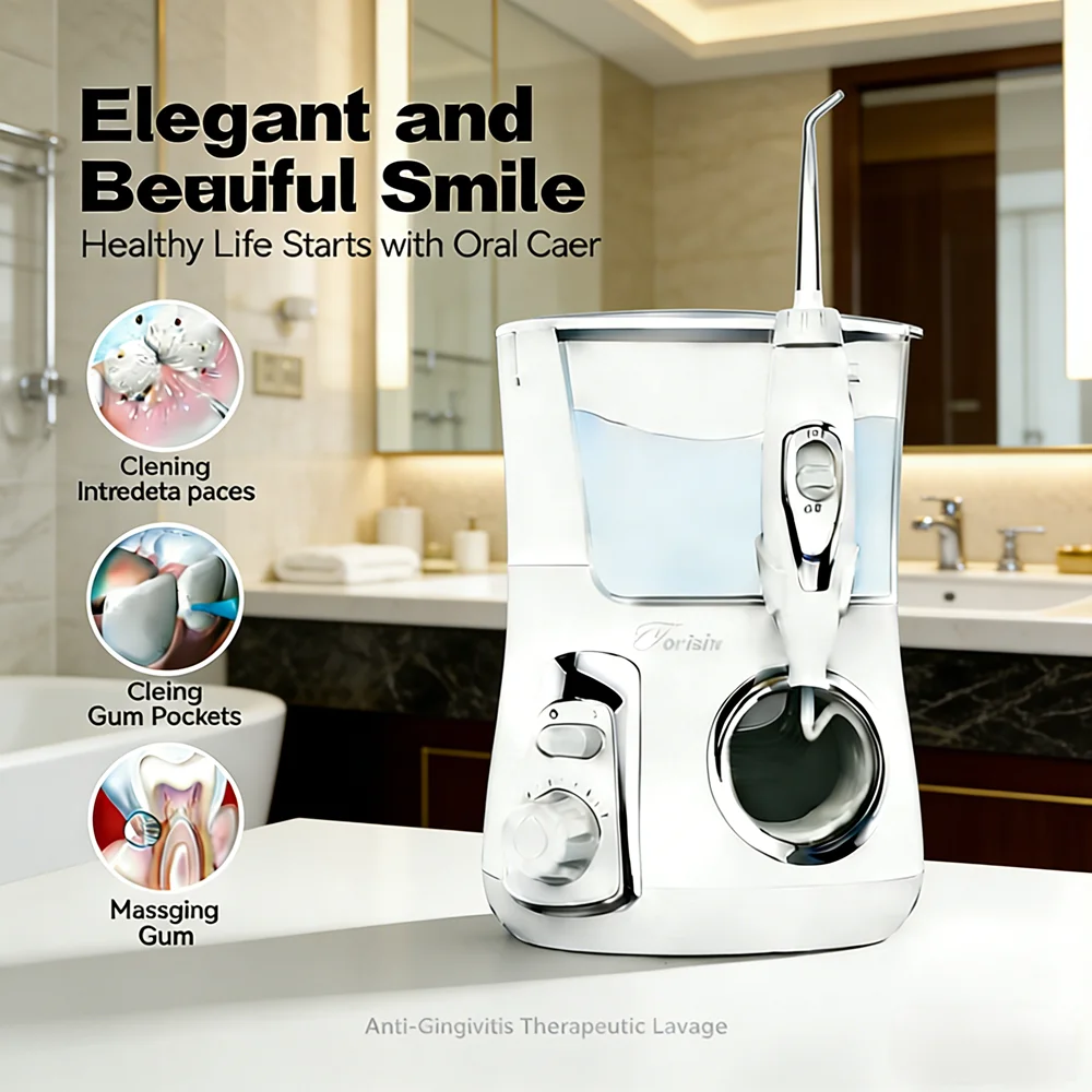 

Компактный ирригатор для полости рта 800 мл, 10 настраиваемых режимов, 5 насадок, электрический ирригатор для ежедневного ухода за полостью рта