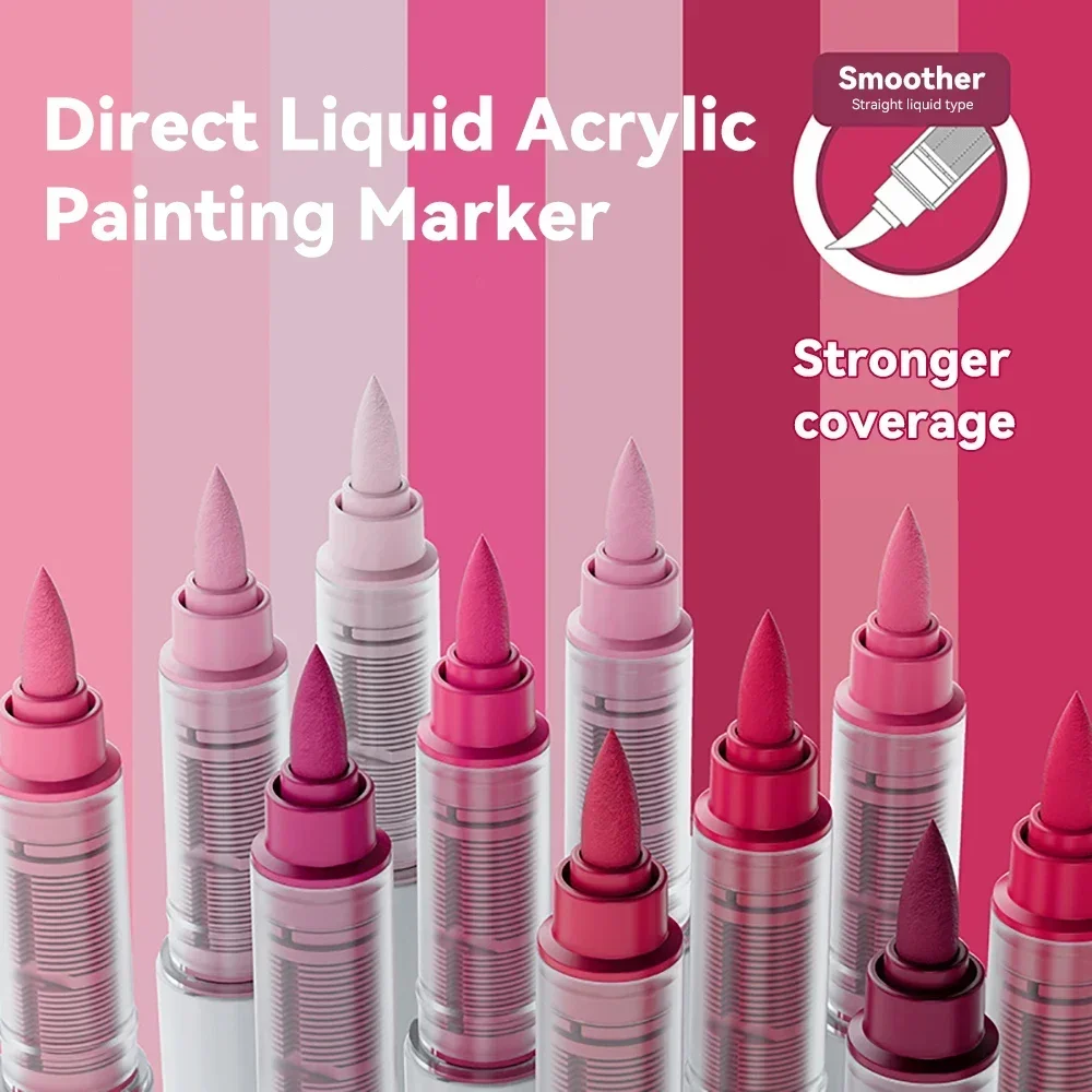 

9pcs/Box Mix Color Acrylic Markers Set Art Rock Painting Pens Kids Gift Graffiti For Stone Glass Book Shoes DIY Craft Supplies