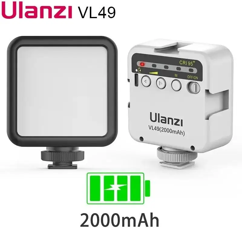 

Ulanzi VL49 6W Mini Vlog LED Fill Light White 2000mAh 5500K Zoom Lighting Photographic Lighting Video Phone Selfie Fill Lamps